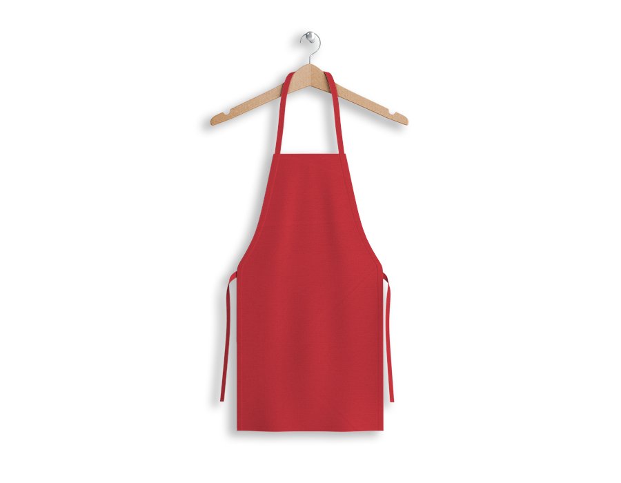 Delantal Cocinero Liso Rojo (Gabardina)