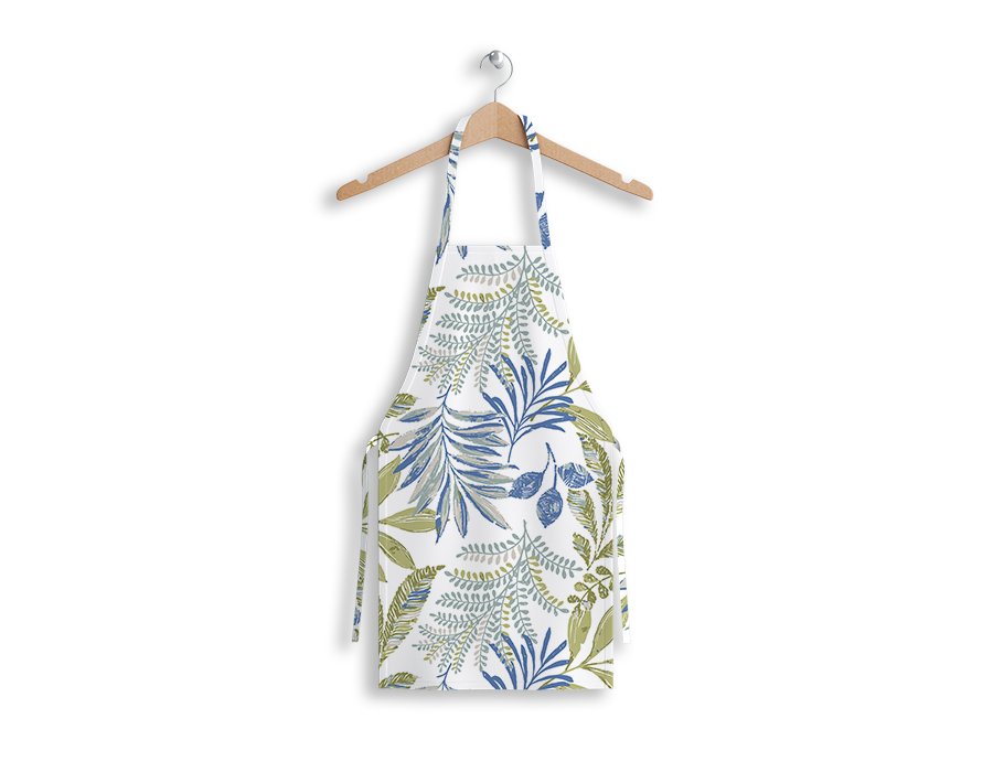 Delantal Cocinero Selva Azul (Lino Viscosa Antimanchas)