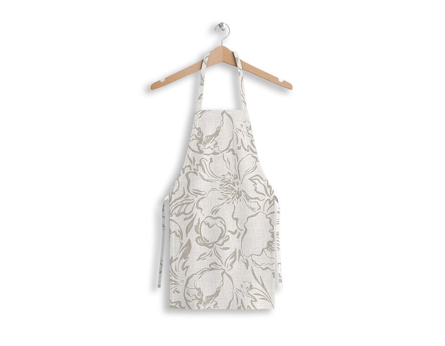 Delantal Cocinero Flor Lino. (Lino Viscosa Antimanchas)