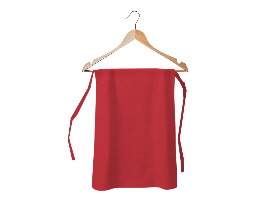 Delantal Cintura Liso Rojo (Gabardina)