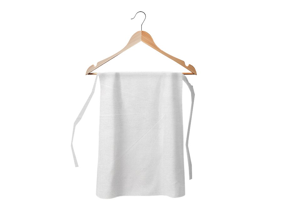 Delantal Cintura Liso Blanco (Gabardina)