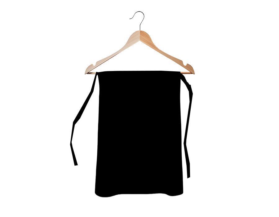 Delantal Cintura Liso Negro (Gabardina Antimanchas)