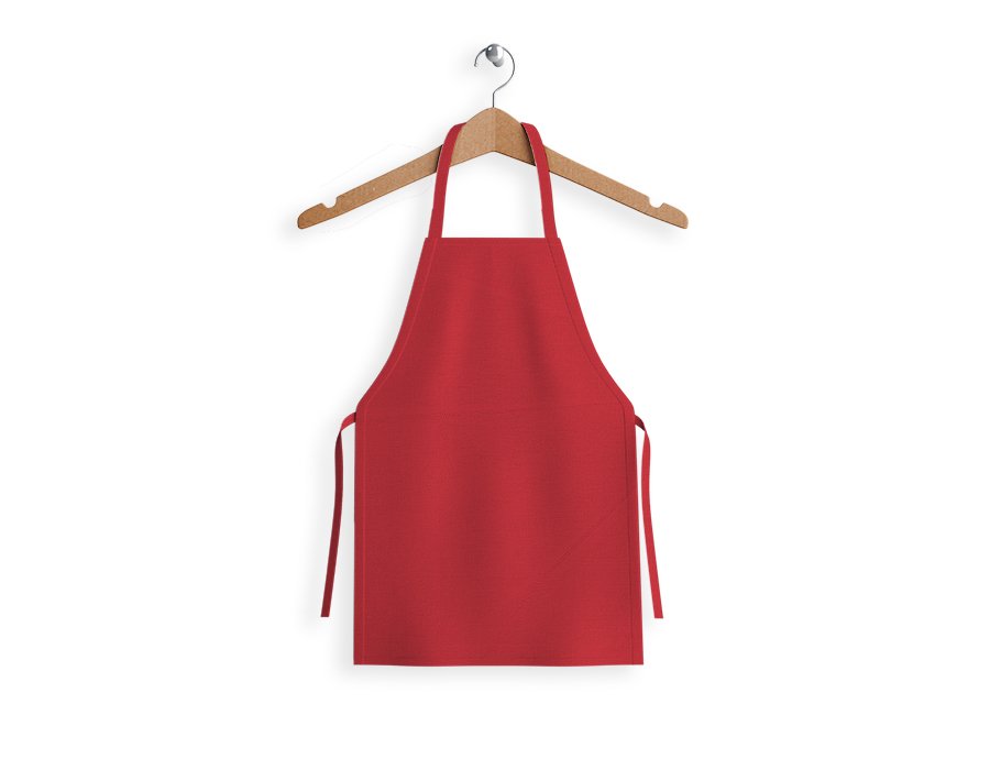 Delantal Infantil Liso Rojo (Gabardina)
