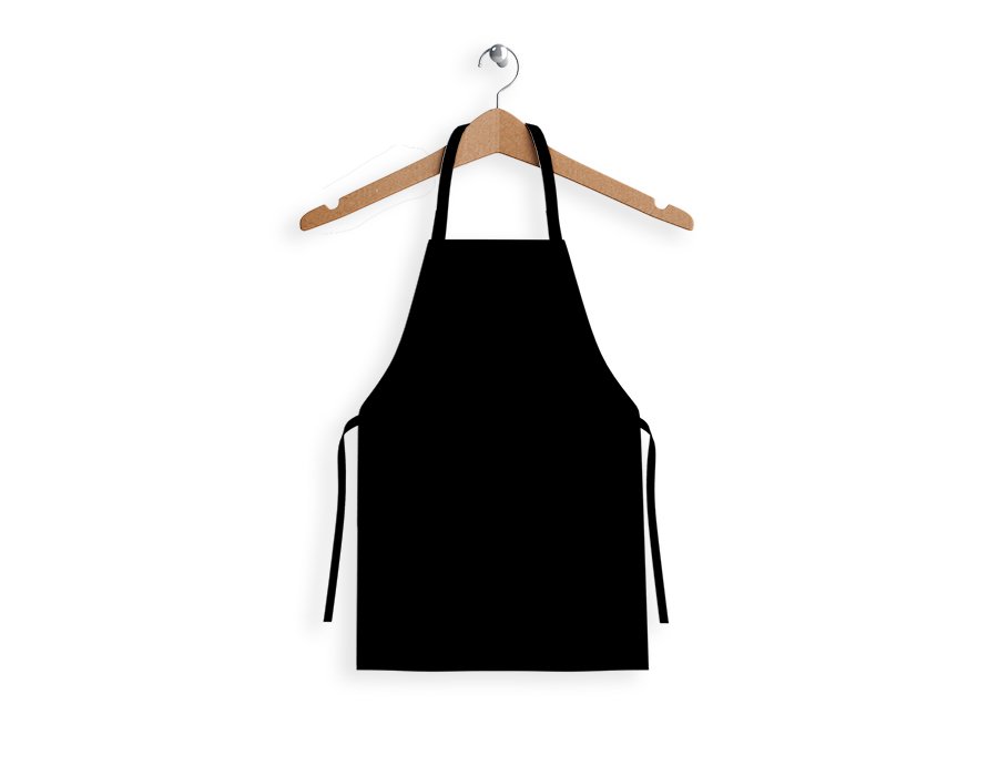 Delantal Infantil Liso Negro (Gabardina Antimanchas)