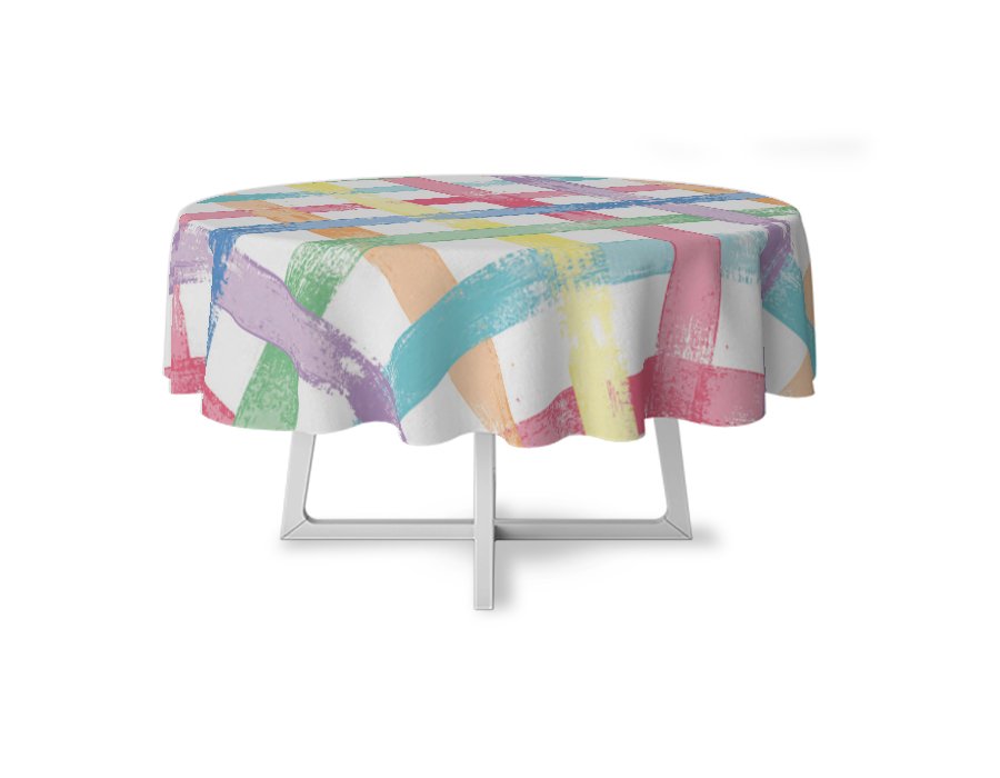 Mantel Redondo Cuadros Rainbow (Gabardina)
