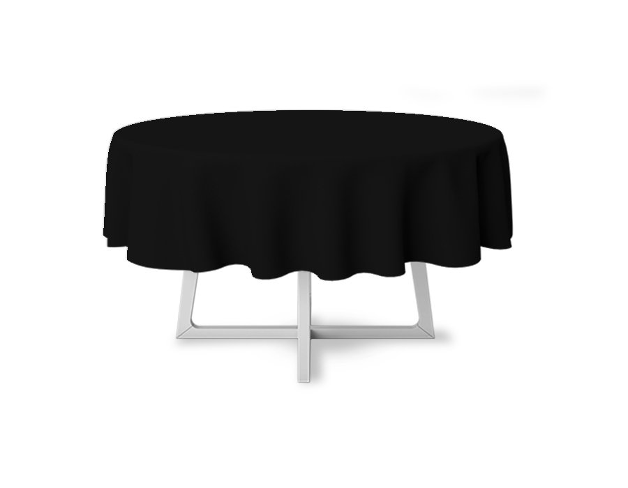Mantel Redondo Liso Negro (Gabardina Antimanchas)