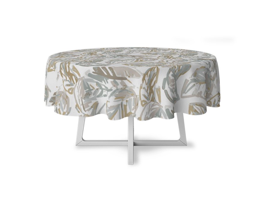 Mantel Redondo Pinceladas Aqua (Gabardina Antimanchas)