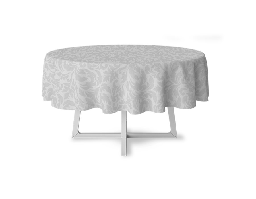 Mantel Redondo Damasco White (Gabardina Antimanchas)
