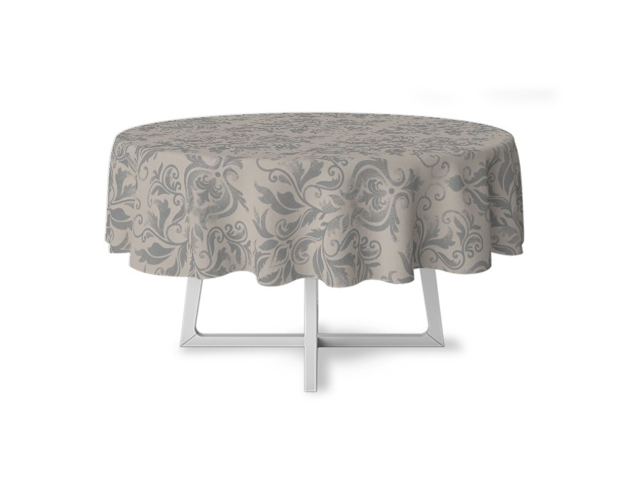 Mantel Redondo Dusty Gris (Lino Viscosa Antimanchas)