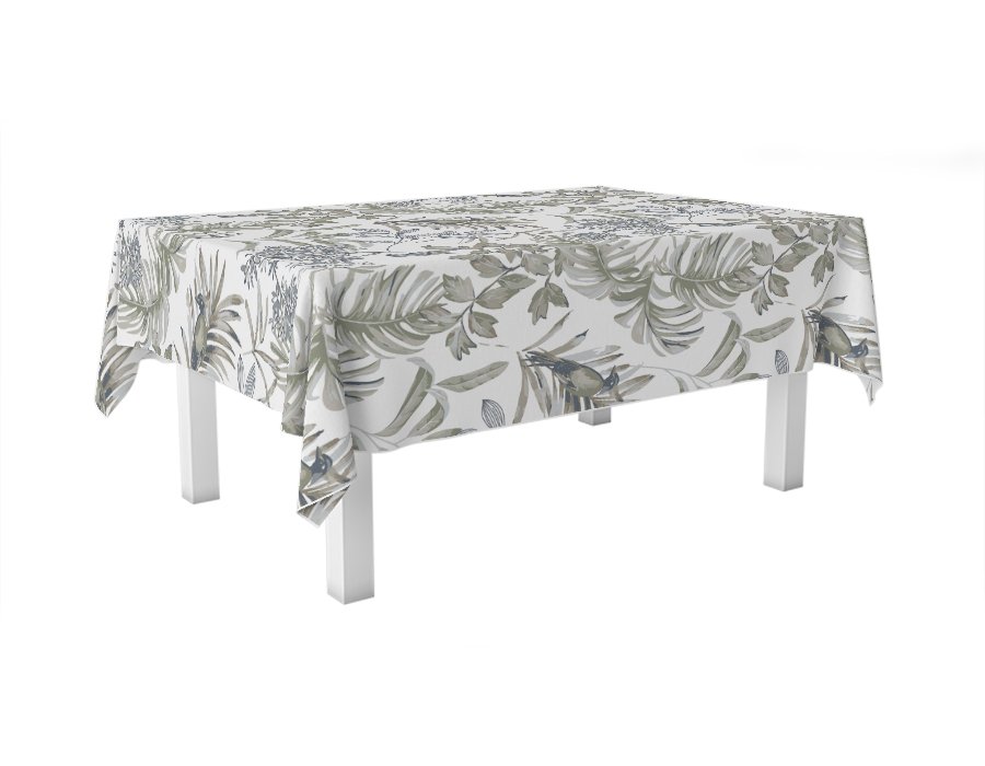 Mantel Rectangular Birds Azul  (Gabardina Antimanchas)