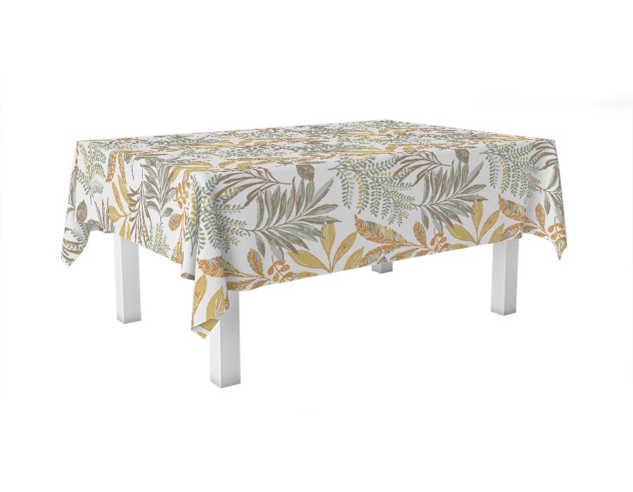 Mantel Rectangular Selva Ocre (Lino Viscosa Antimanchas)