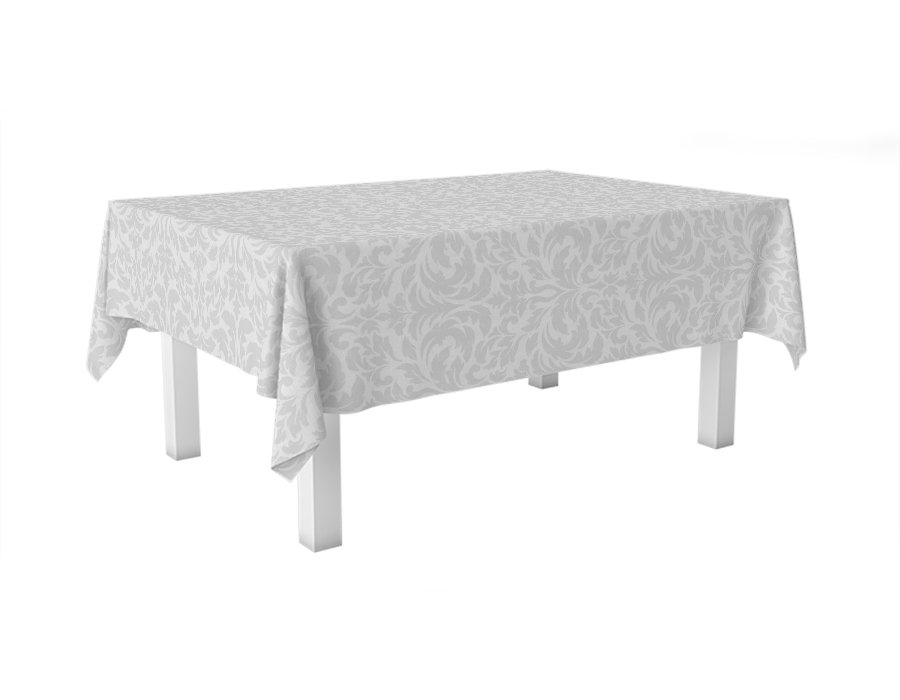 Mantel Rectangular Damasco White (Gabardina Antimanchas)