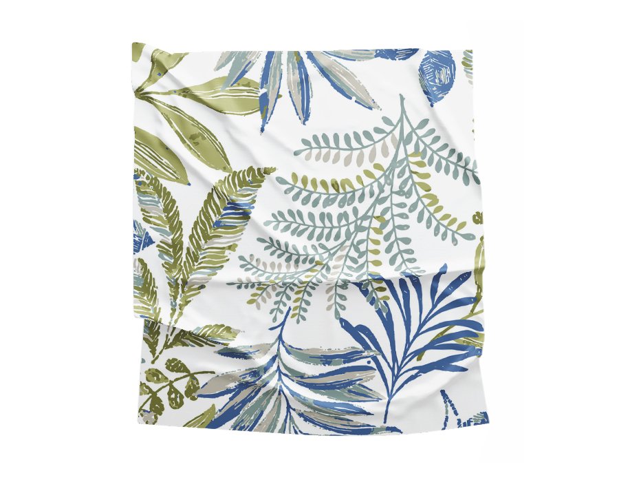 Mantel Picnic Selva Azul (Lino Viscosa Antimanchas)
