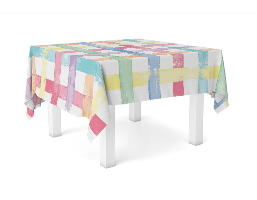 Mantel Cuadrado Cuadros Rainbow (Gabardina)