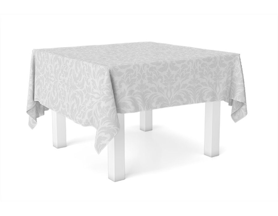 Mantel Cuadrado Damasco White (Gabardina Antimanchas)