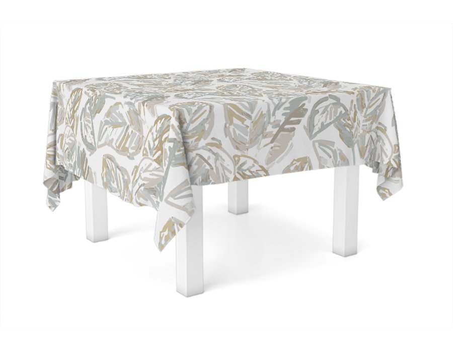 Mantel Cuadrado Pinceladas Aqua (Gabardina Antimanchas)