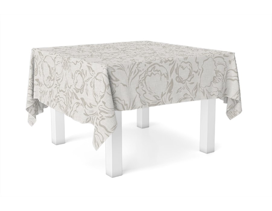 Mantel Cuadrado Flor Lino. (Lino Viscosa Antimanchas)