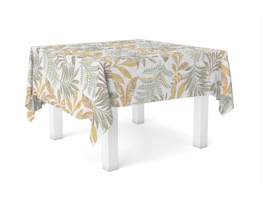 Mantel Cuadrado Selva Ocre (Lino Viscosa Antimanchas)