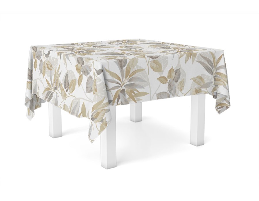 Mantel Cuadrado Acuarela Visón  (Gabardina Antimanchas)