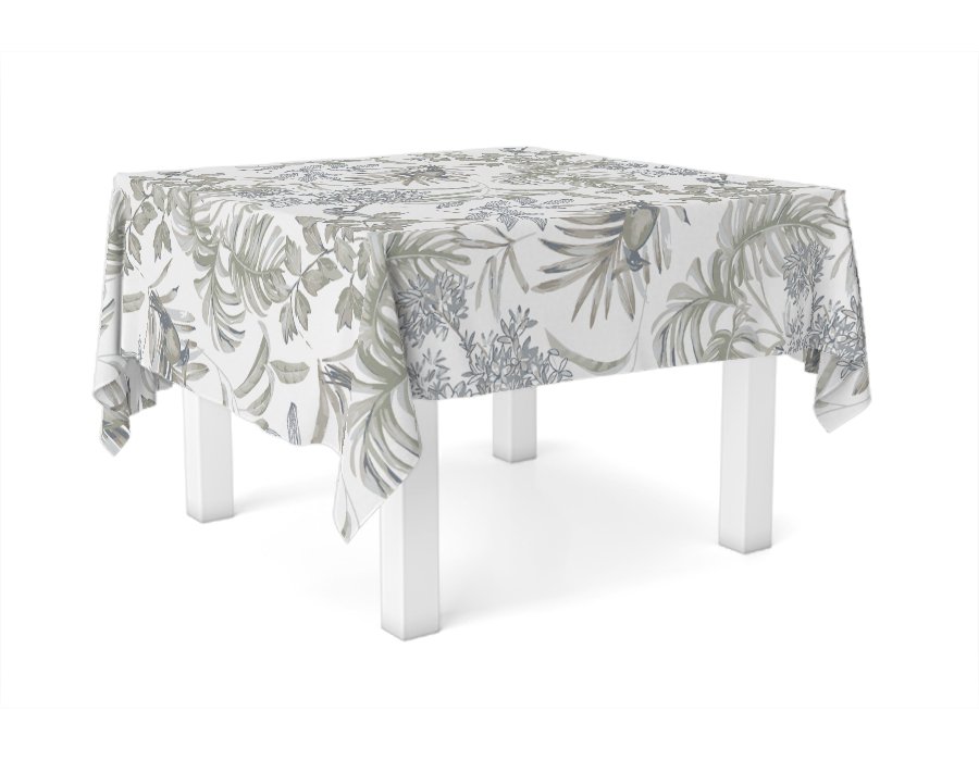 Mantel Cuadrado Birds Azul  (Gabardina Antimanchas)