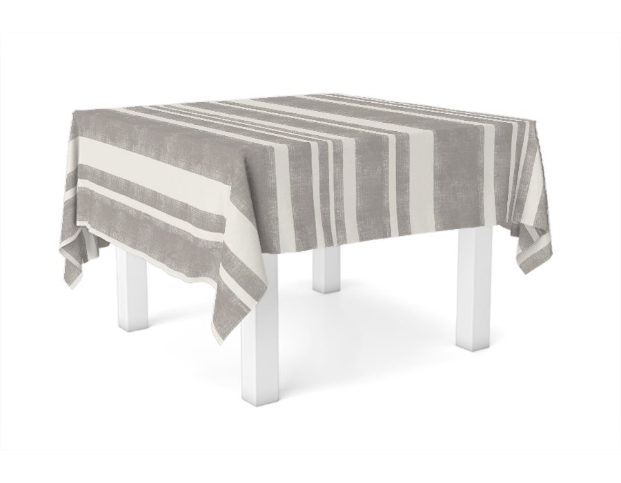 Mantel Cuadrado Raya Choco (Gabardina)