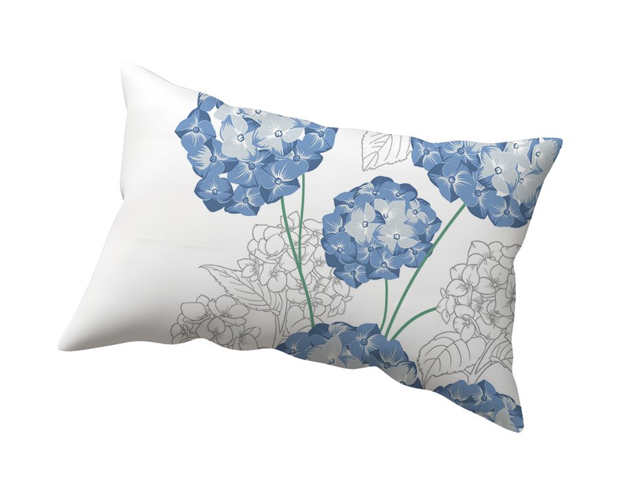 Funda Rectangular Hortensias (Lino Viscosa Antimanchas)