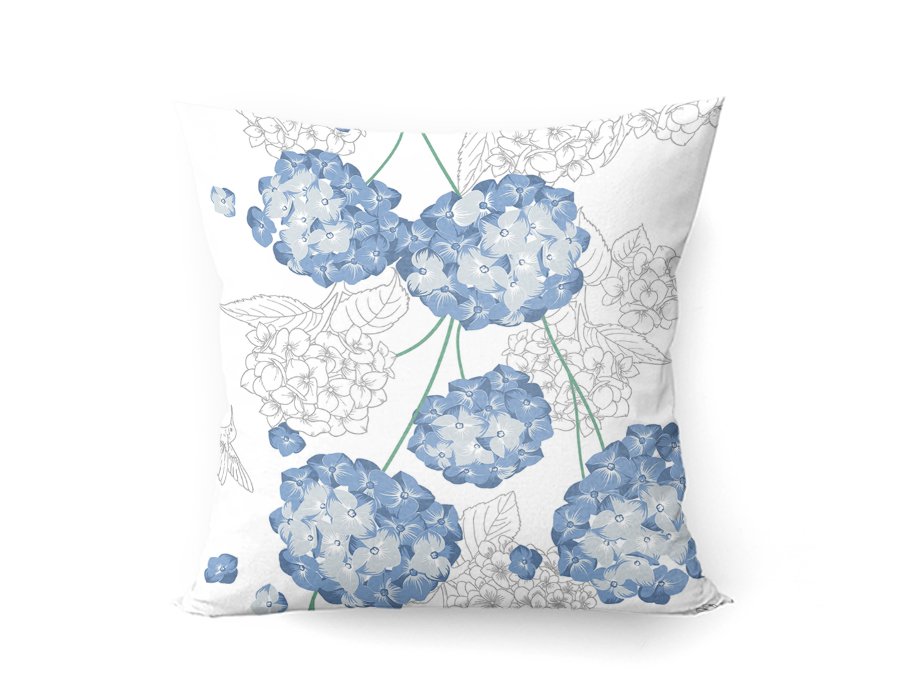 Funda Cuadrada Hortensias (Lino Viscosa Antimanchas)