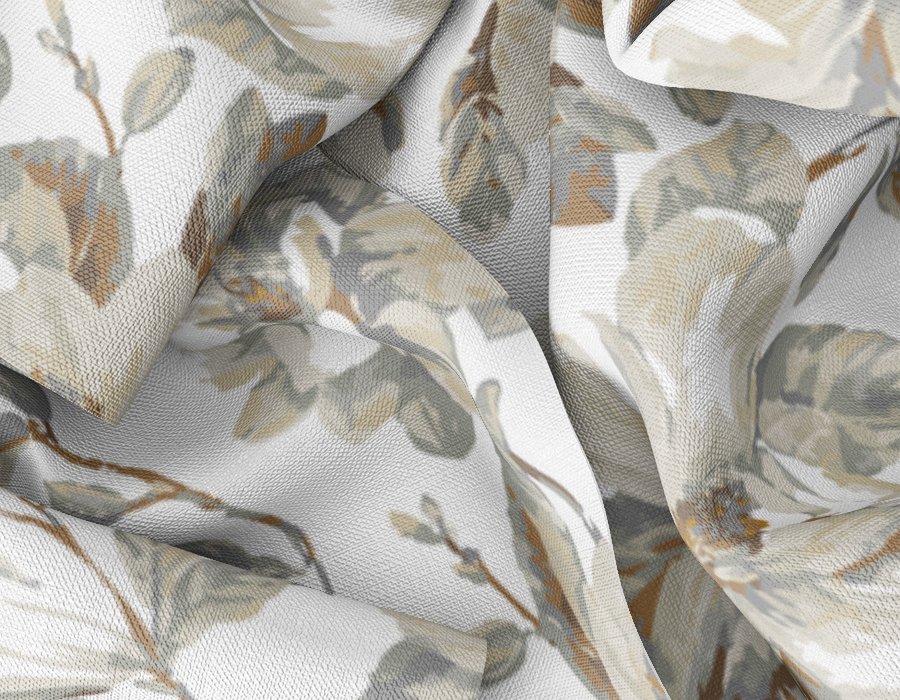 Tela por metro Magnolias (Lino Viscosa Antimanchas)